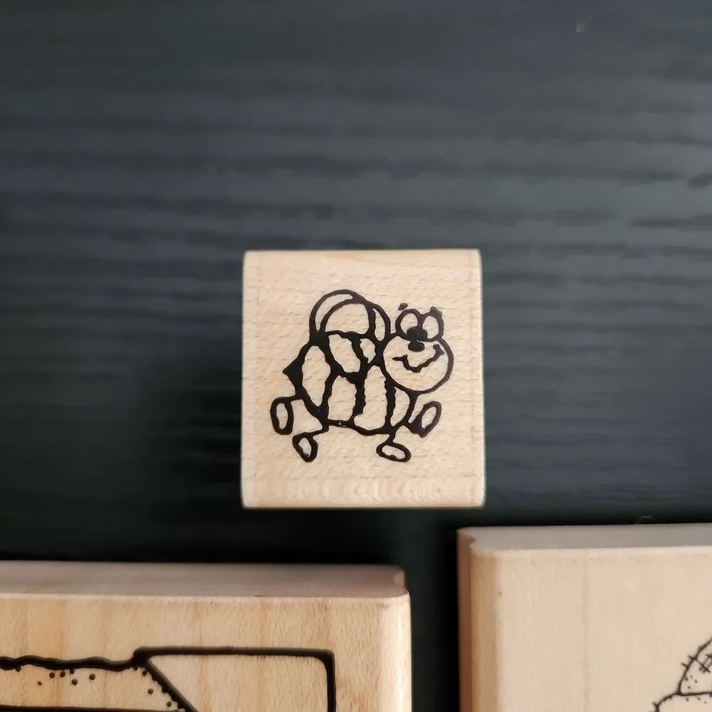 D.O.T.S Wooden Block Stamp Set 4 Stamps Various Designs